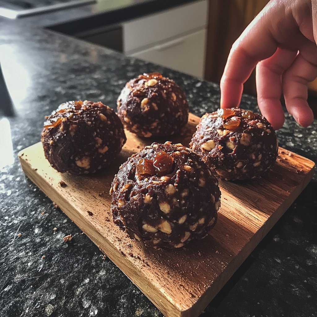Protein Bällchen mit Kakao und Datteln