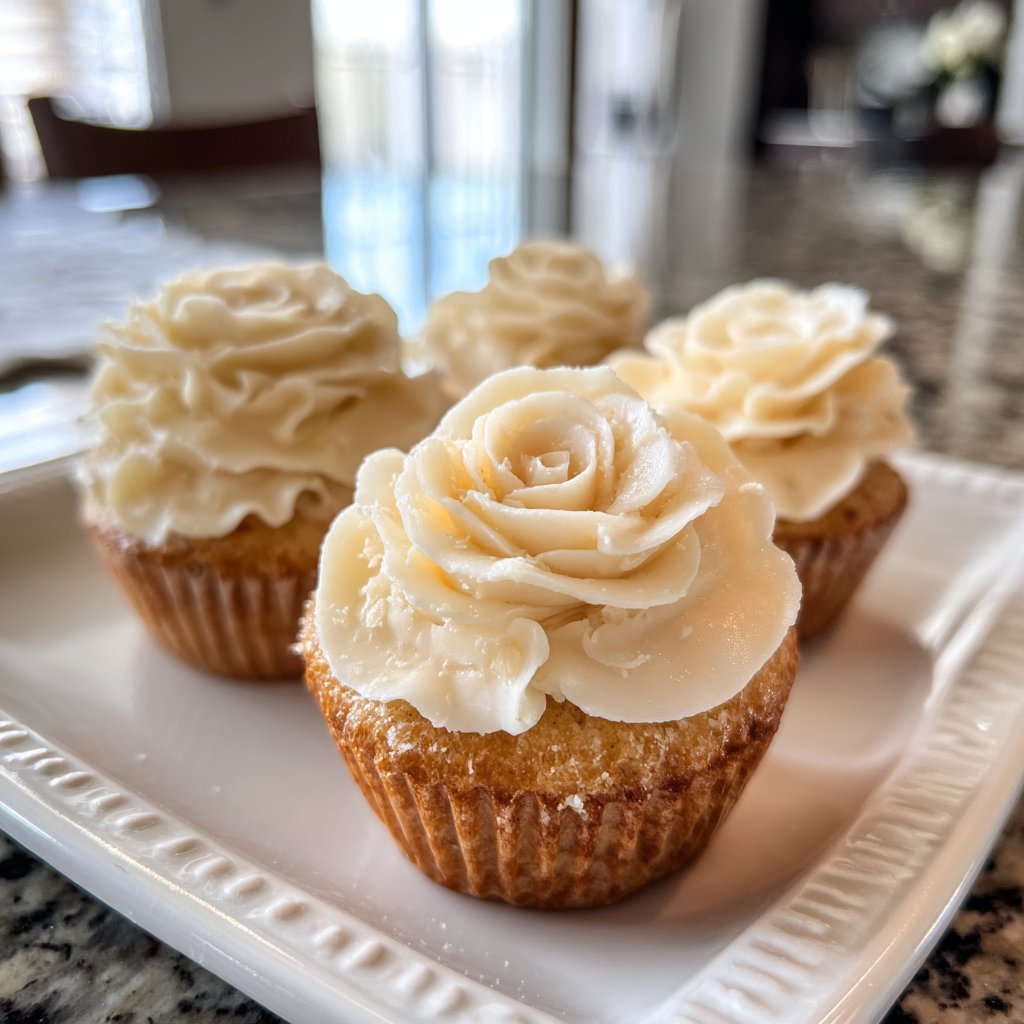 Cupcakes mit Rosen-Dekor