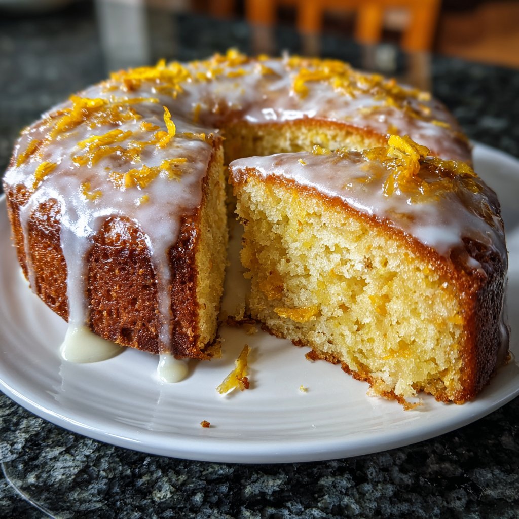 Zitronenkuchen mit Frischkäseglasur
