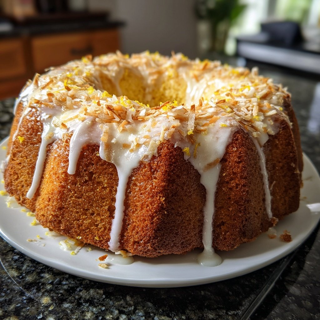 Saftiger Zitronenkuchen mit Kokos