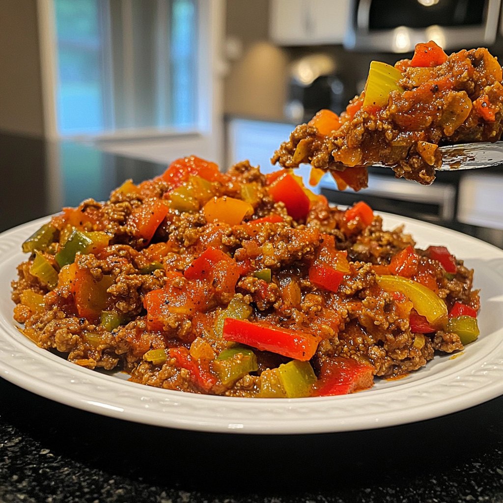 Hackfleisch Pfanne mit Paprika