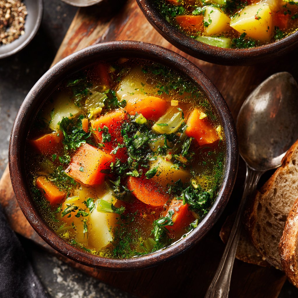 Abendessen leicht mit Suppe