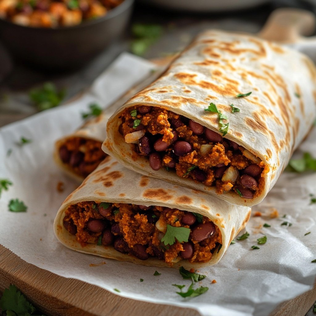 Wraps mit Bohnenfüllung