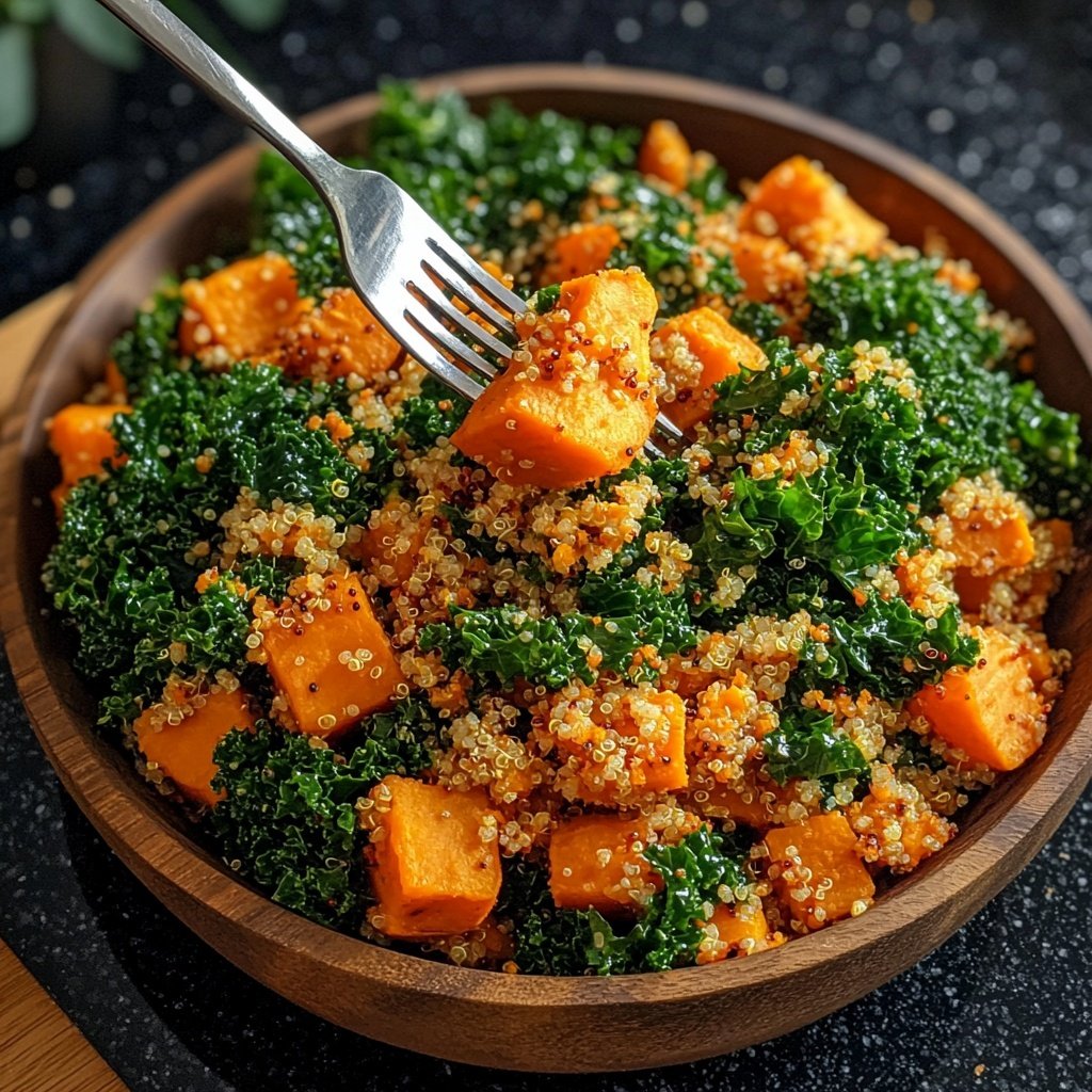 Süßkartoffel-Buddha-Bowl mit Grünkohl und Quinoa